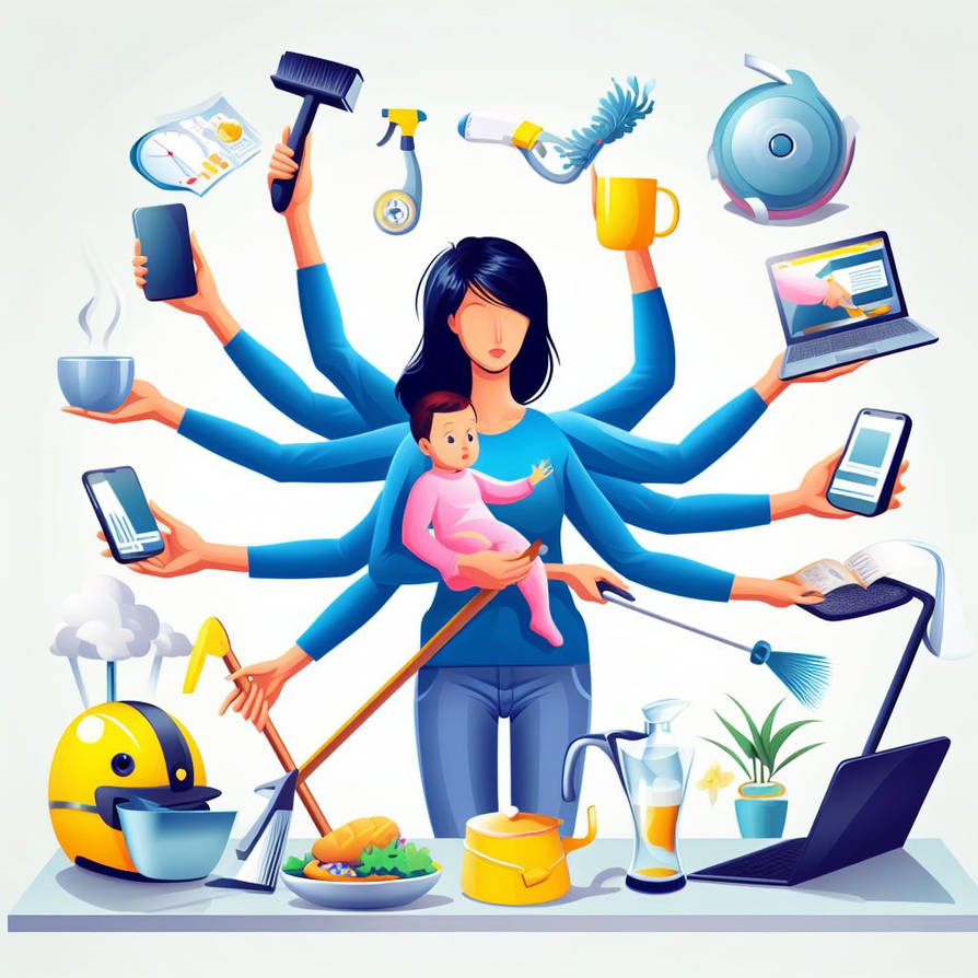 Multitasking Lady Sticker Multitasking Woman 7 by udyanking on DeviantArt