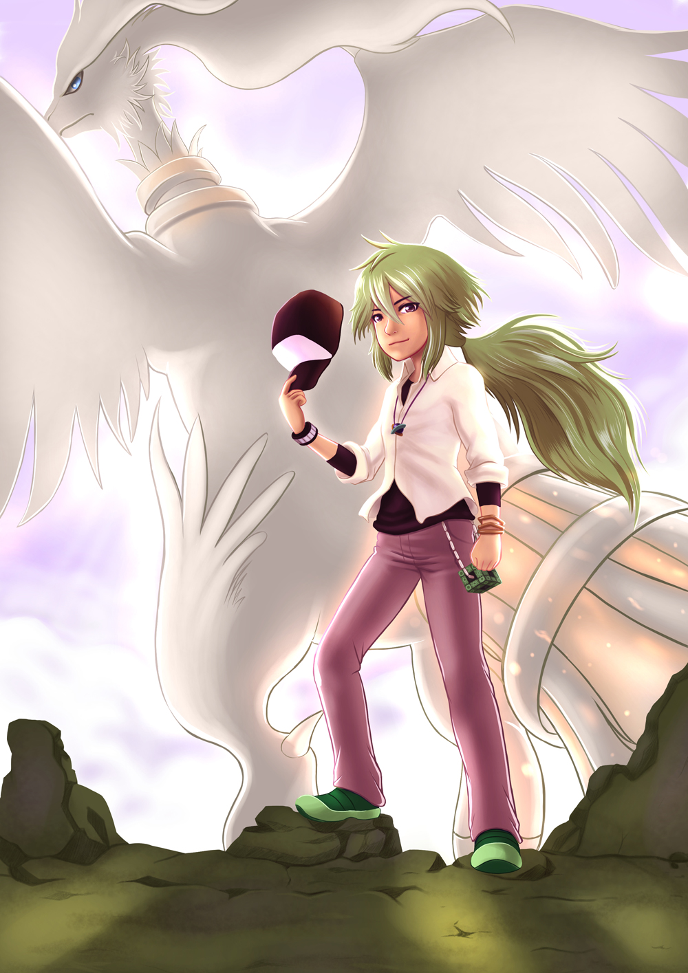pokemon Trainer N With Reshiram by blasga on DeviantArt