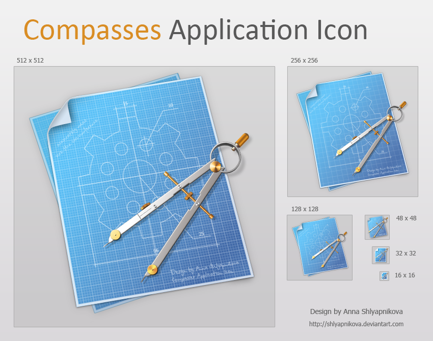 Compasses Application Icon by shlyapnikova