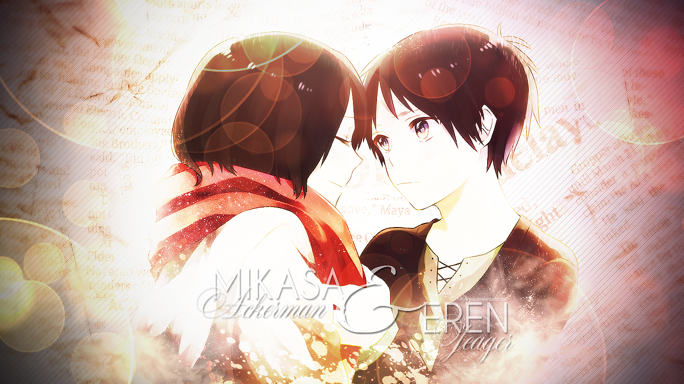 Wallpaper - Mikasa and Eren by kikiaryos on DeviantArt Wallpaper - Mikasa and Eren by kikiaryos on DeviantArt