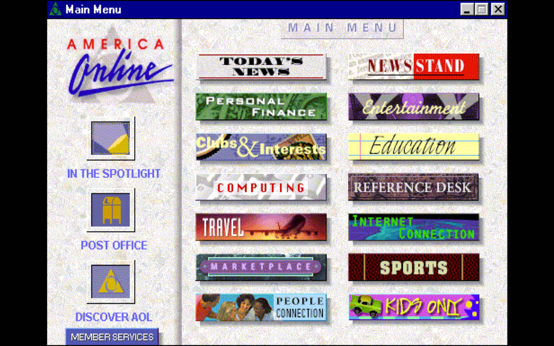 AOL Web Browser Page (1995) by TheYoungHistorian on DeviantArt