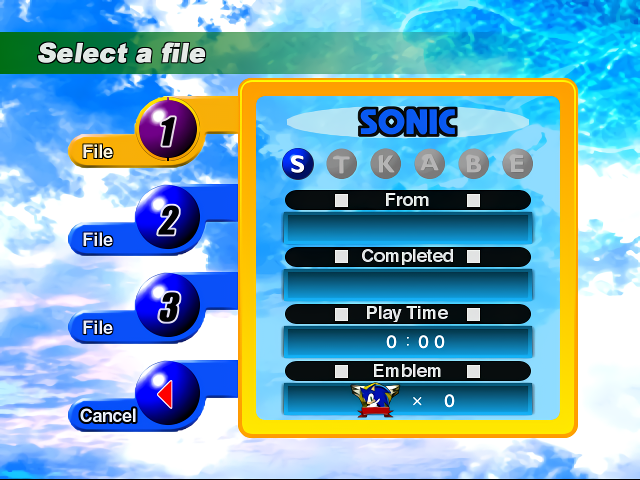 Sonic the Hedgehog (2006) - Select Screen by SJunyo on DeviantArt