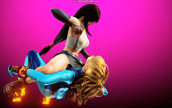 Tifa destroys Samus