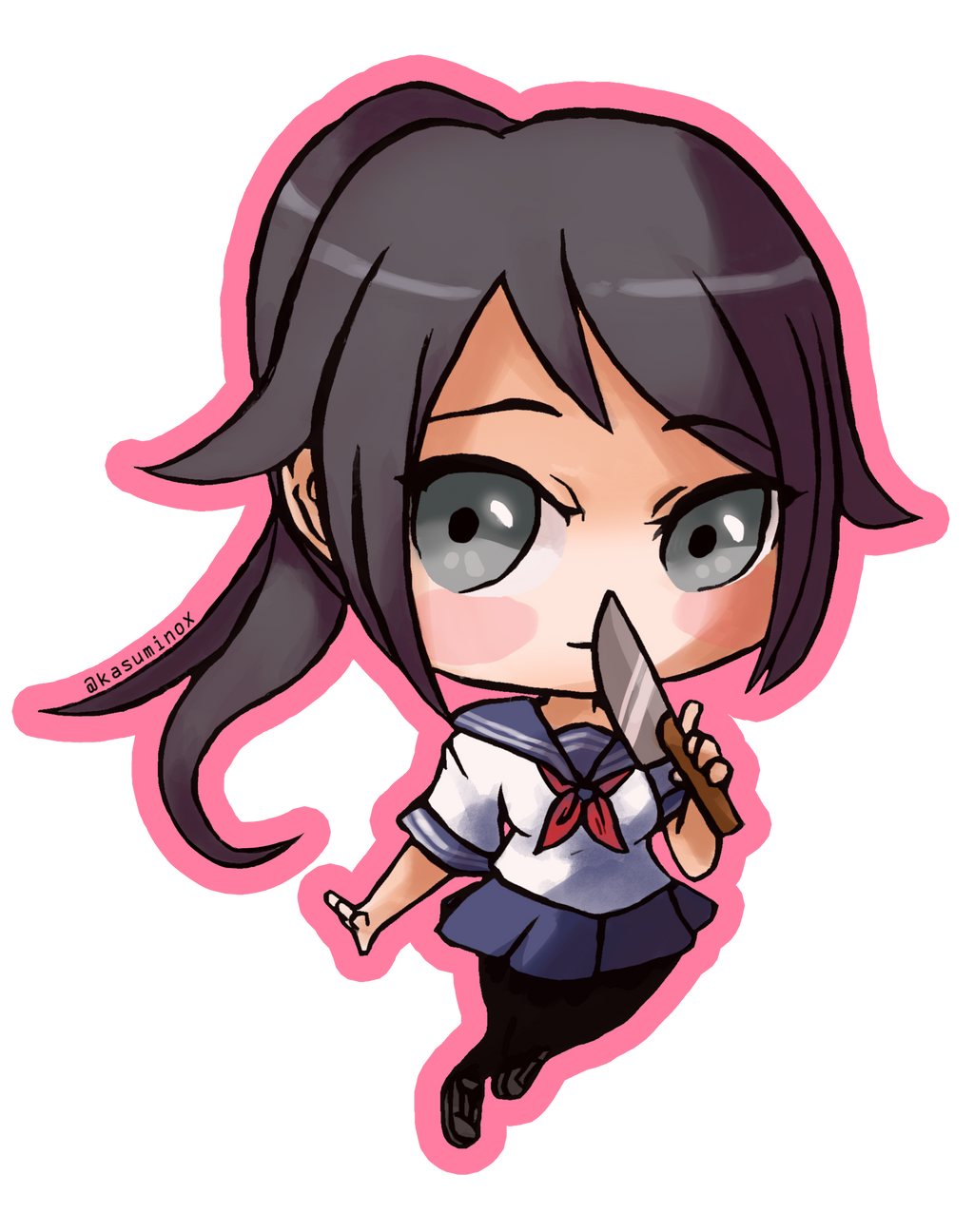 Yandere Sticker Yandere-chan Chibi sticker by kasuminox on DeviantArt