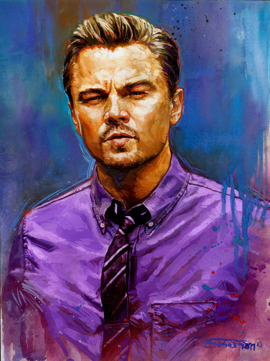 Leonardo Dicaprio Gouache painting by sebastiancheng