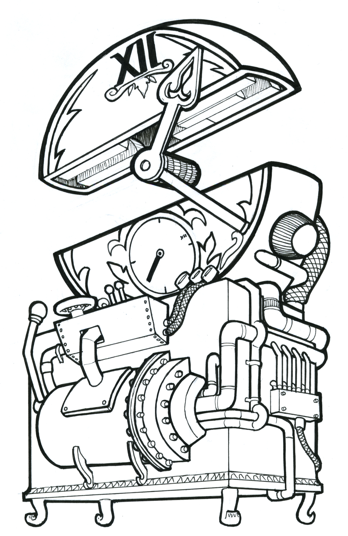 Time Machine Engine Drawing Steampunk Time Machine Full by Legato895 on DeviantArt