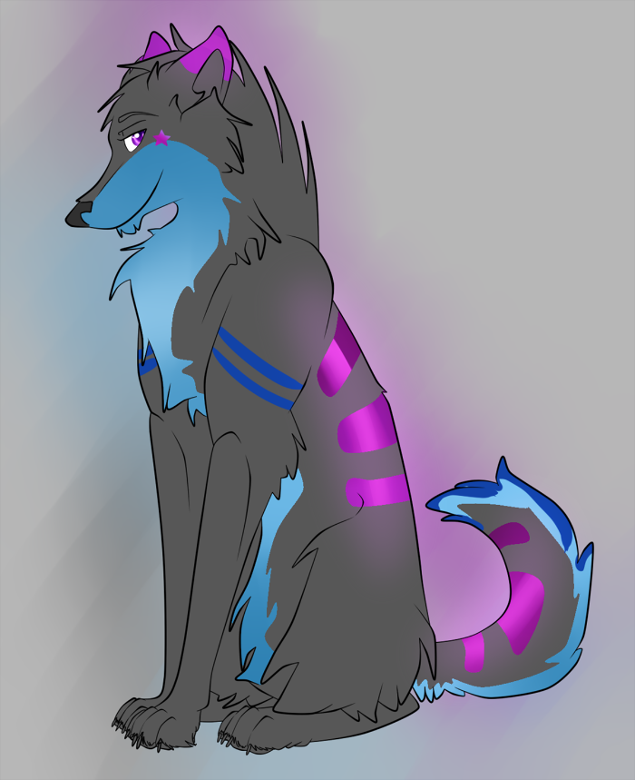 Blue/purple wolf - Points adopt