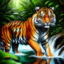 Tiger in Stream