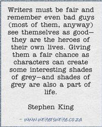 Stephen King advice on the bad guys