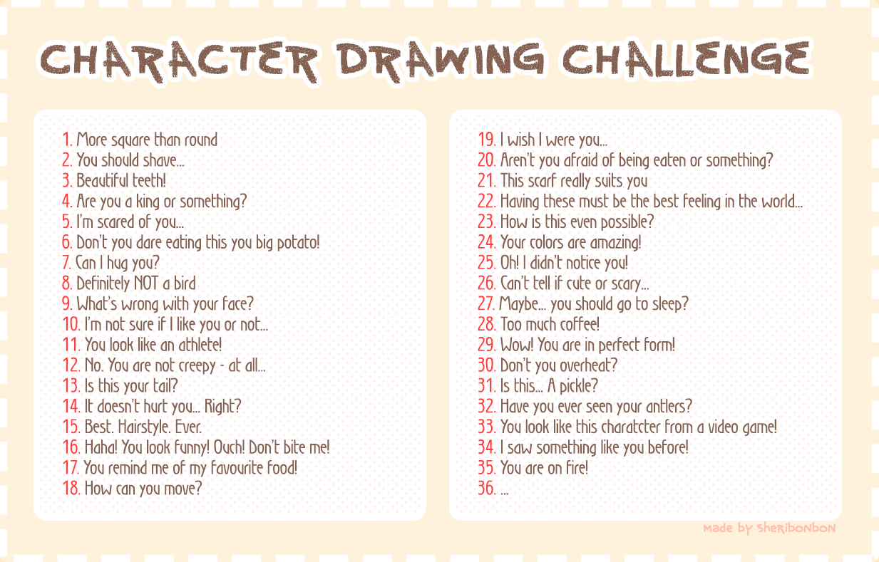 Draw Challenge Sample Character drawing challenge by SheriBonBon on DeviantArt