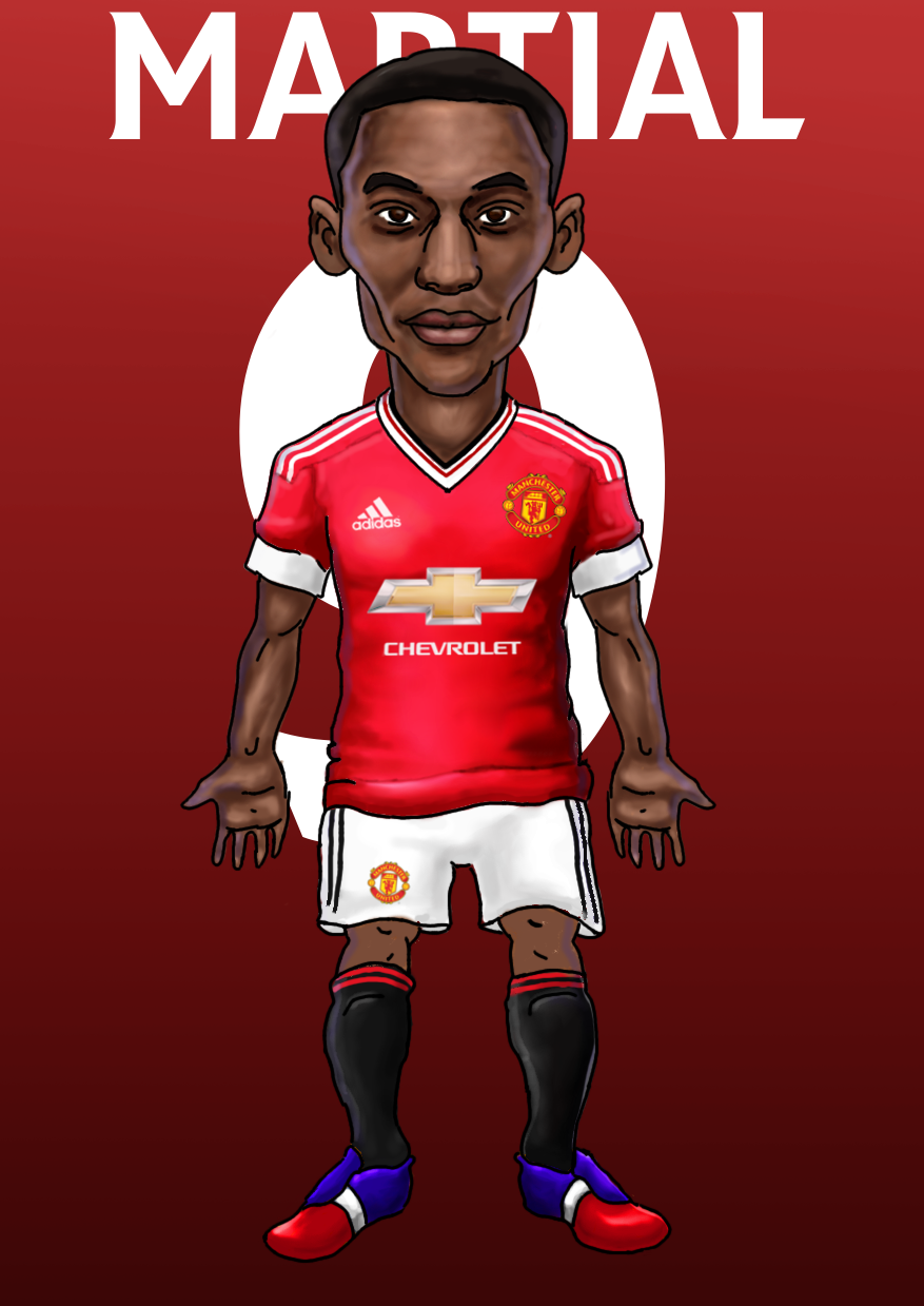 anthony martial caricature by kuzim on