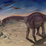Apatosaurus dusk scene