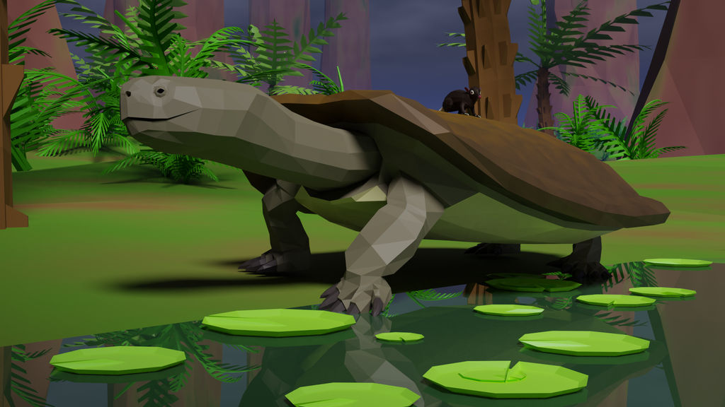 Basilemys Shell Basilemys In Low Poly by kuzim on DeviantArt