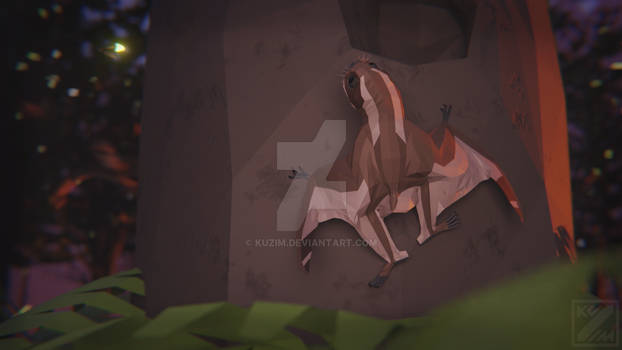 Anurognathus in Low Poly