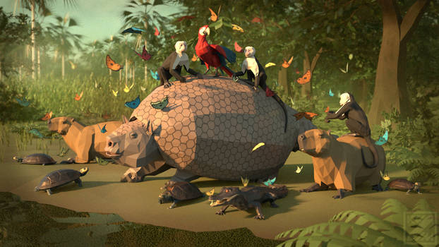 Glyptodon (and friends)  in Low Poly