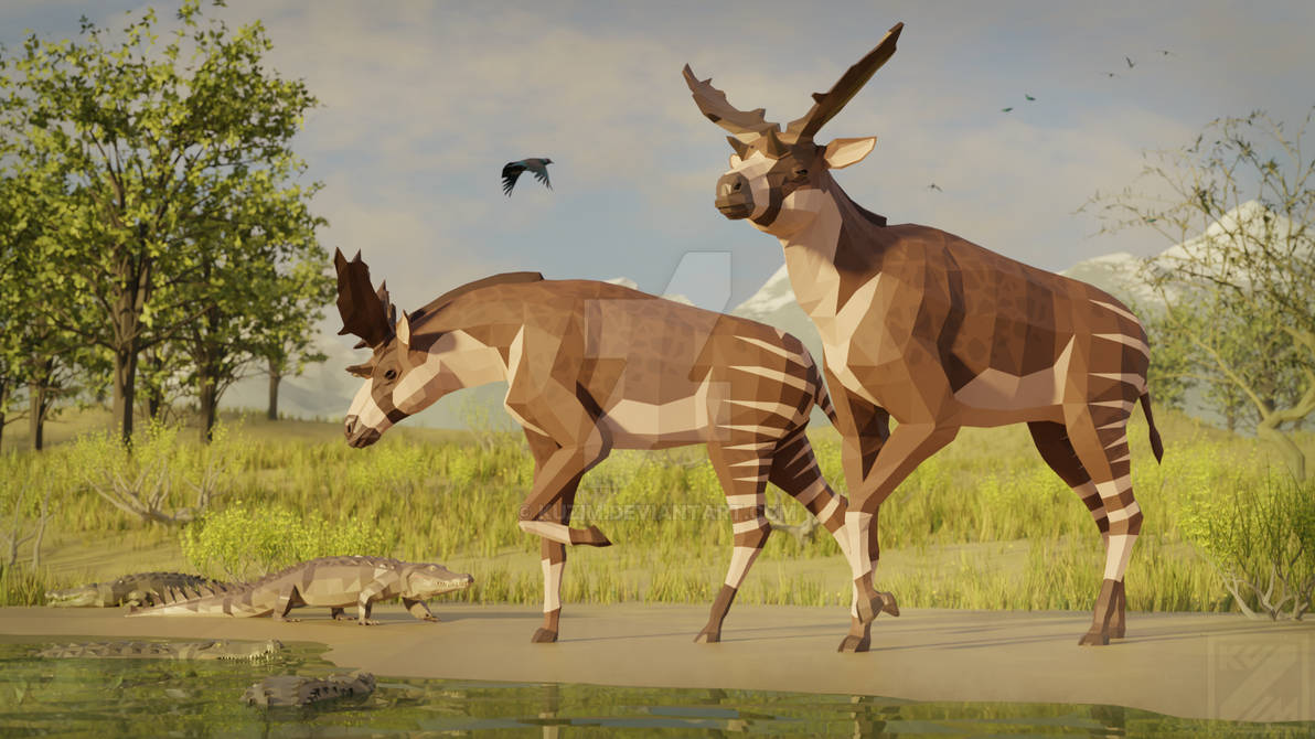 Sivatherium In LowPoly by kuzim on DeviantArt