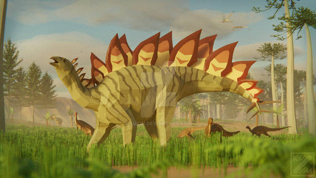 Stegosaurus  in Low Poly ver III