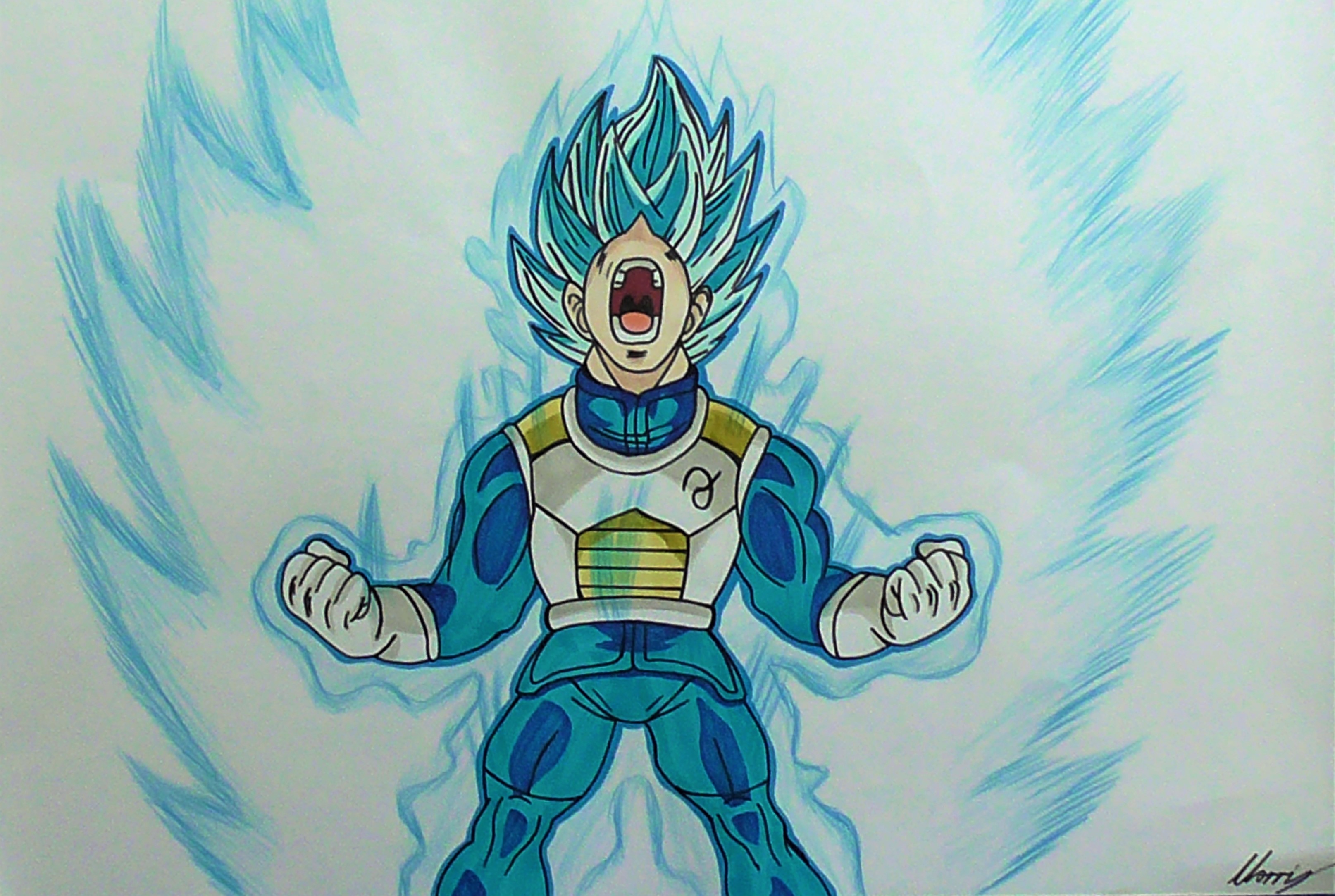 HOW TO DRAW VEGETA SSJ BLUE 