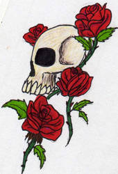 Skull and Rose Tatto Design