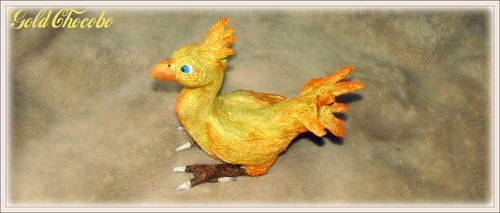 OOAK Gold Chocobo Sculpture -SOLD by MissNioniel