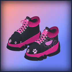 P2U Footwear - Pink Cat by Sy-Jei-Vee