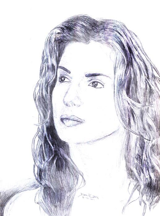 Sandra Bullock - Pen Drawing