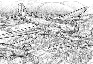WW2 Bomber over Budapest