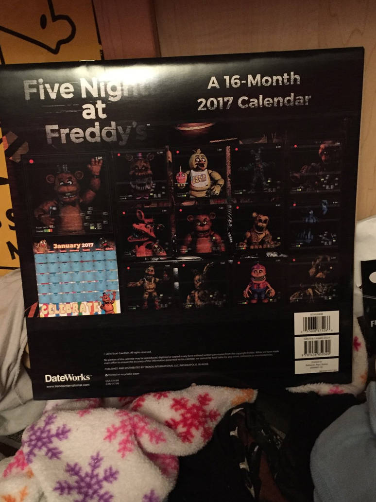 Back of FNAF calendar by KaiFNAFGamer on DeviantArt