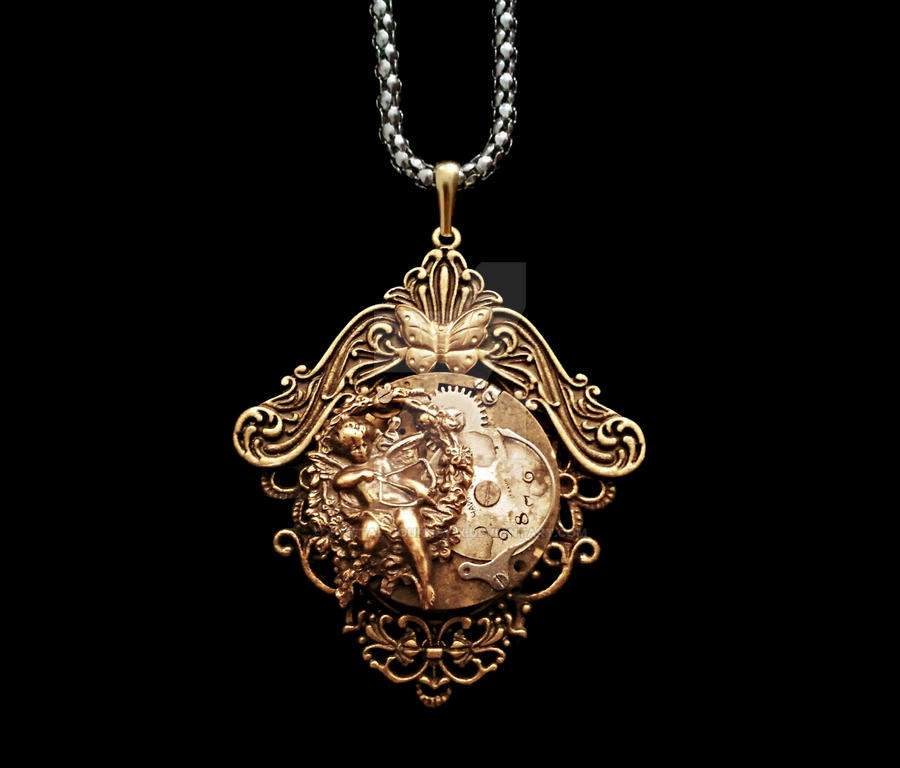 Steampunk Pendant --- Old Times Like Paradise