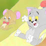 Little Tom and Jerry Sliding Down