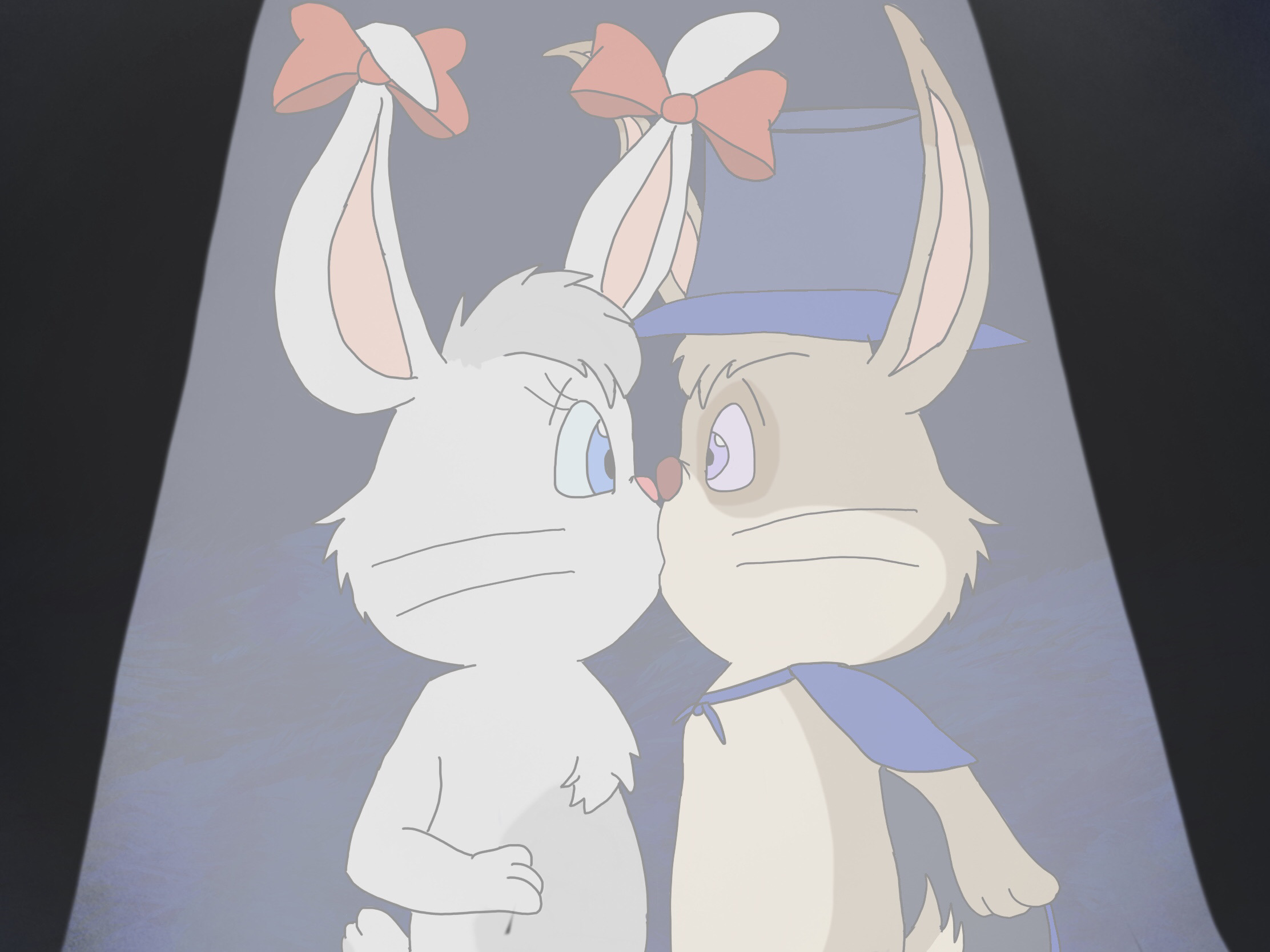 Moonlight Kiss for Two Rabbits by CartoonLovingFeline on DeviantArt