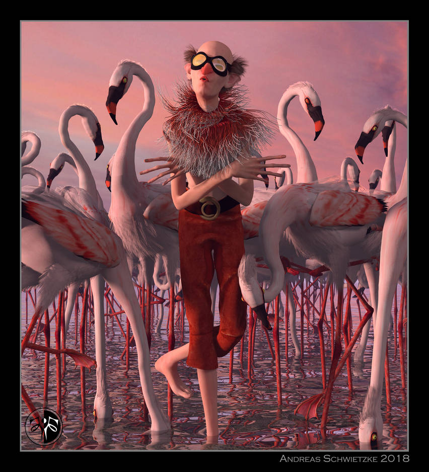 The flamingo man by arteandreas on DeviantArt