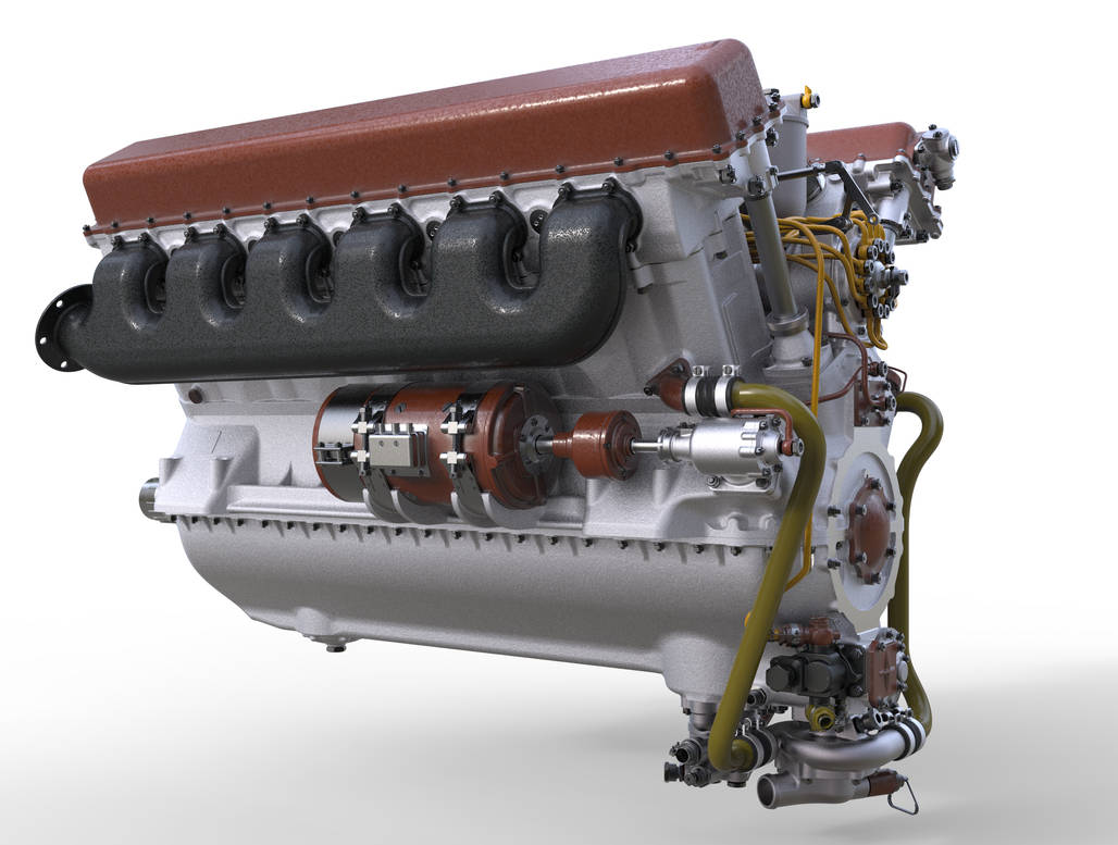 V-2K Engine of KV Tank - Side View by MortisX on DeviantArt