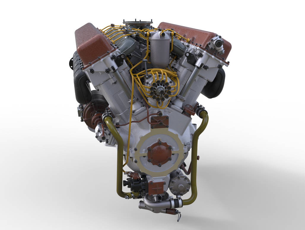 V-2K Engine of KV Tank - Front View by MortisX on DeviantArt