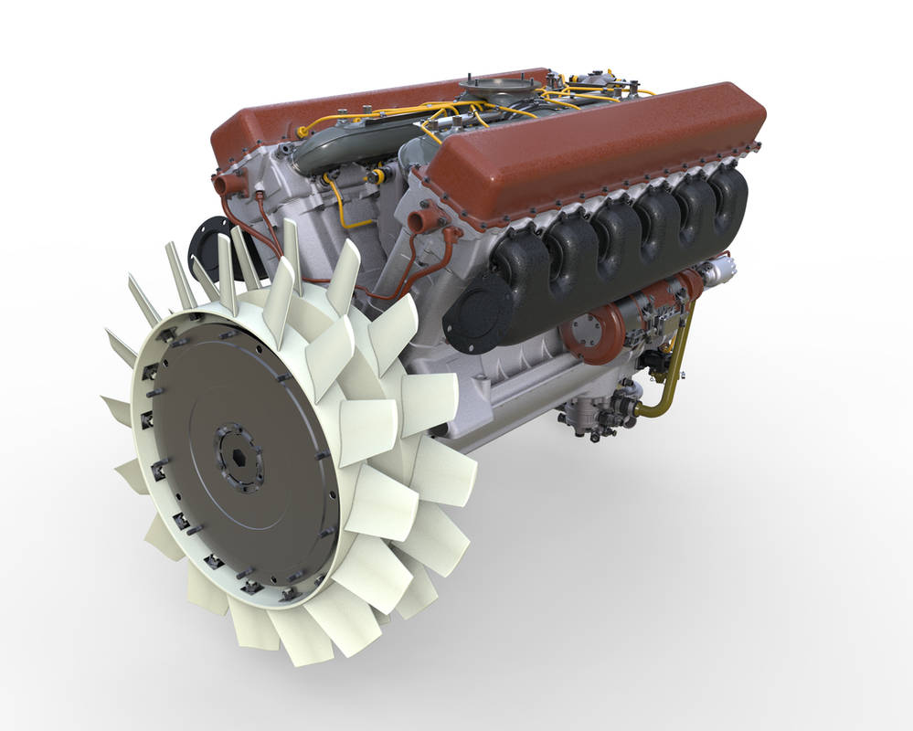 V-2K Engine of KV Tank with Fan by MortisX on DeviantArt