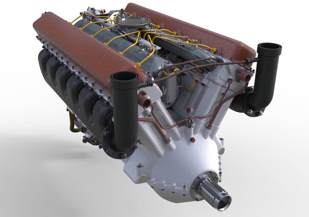 V-2K Engine of KV Tank with exhaust - Front View by MortisX on DeviantArt