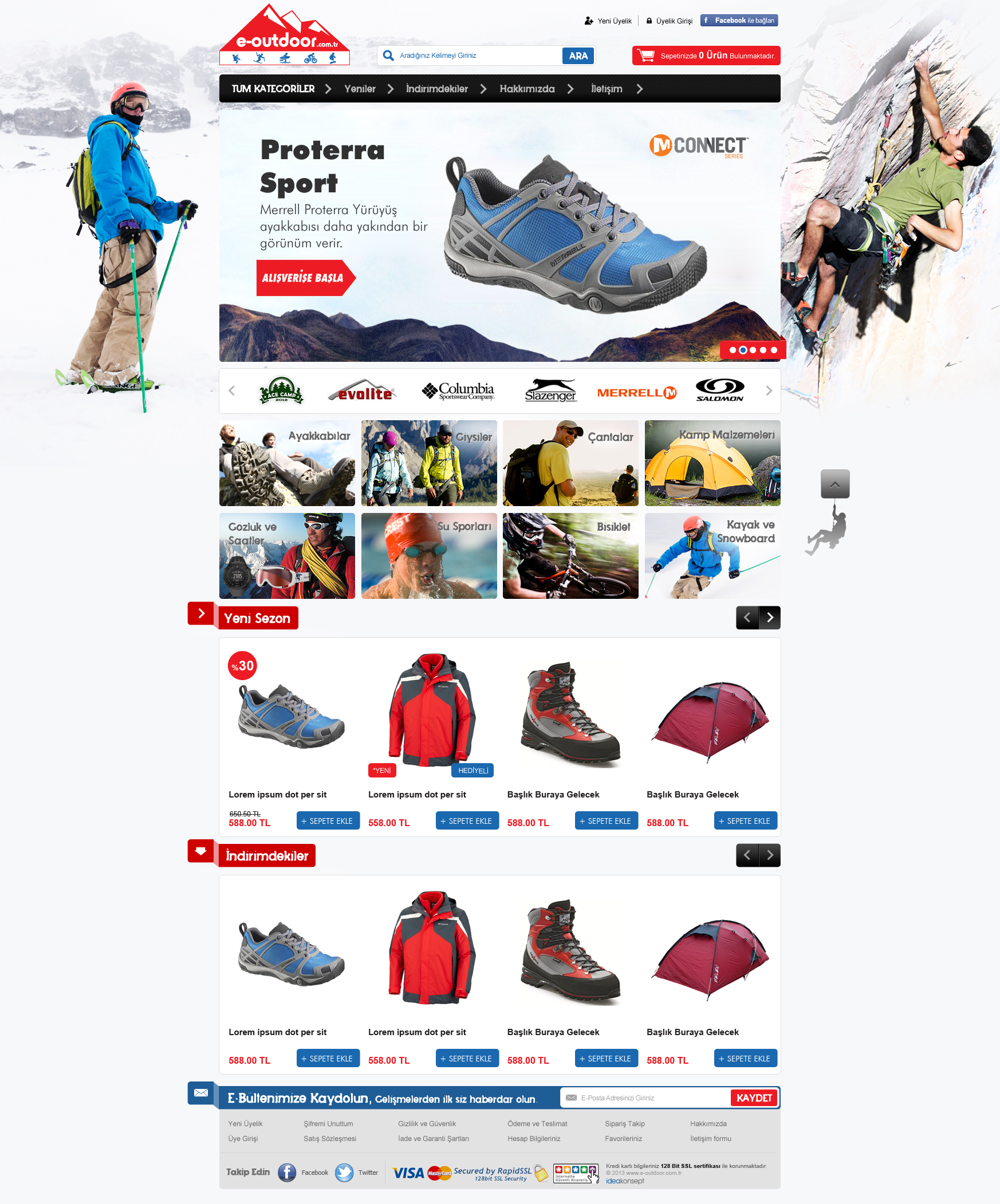 Outdoor e-commerce web design