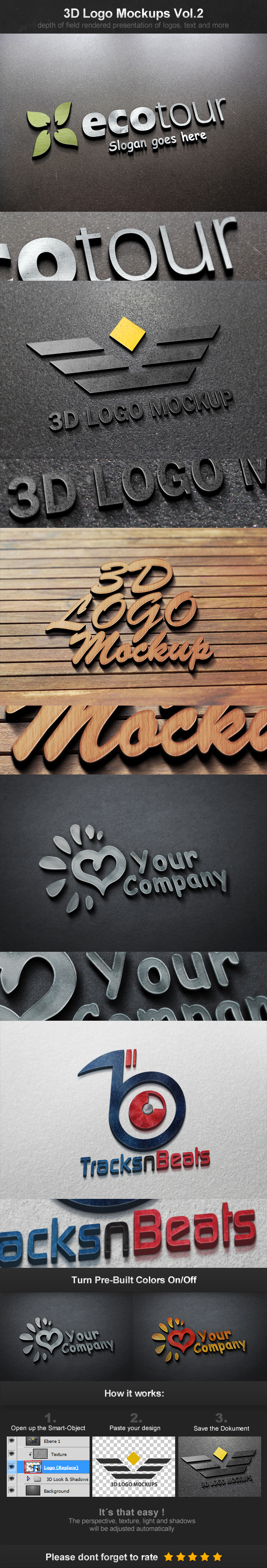 3D Logo Mockups Vol.2