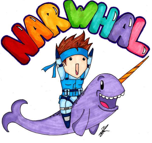 Solid Snake Riding a Narwhal