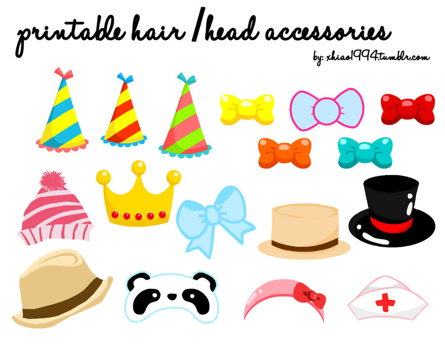 printables kawaii head+hair