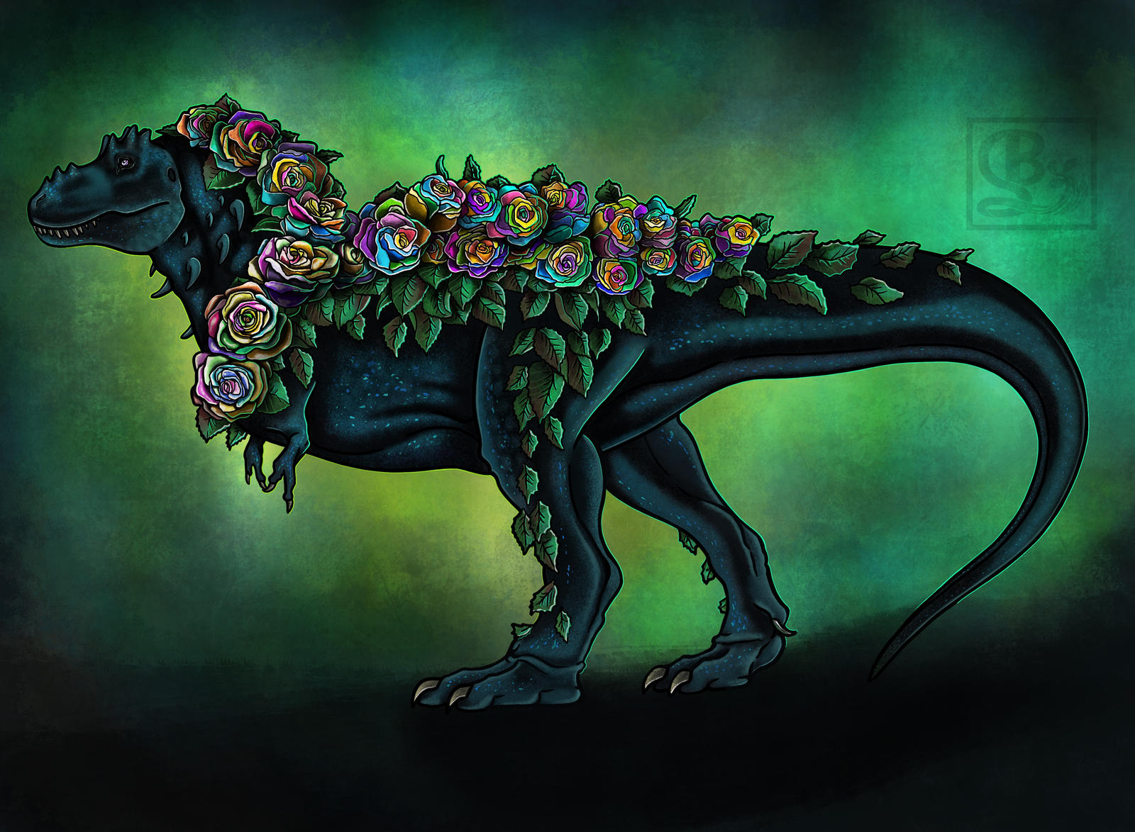 Rainbow Rose Rex by mythrilflare on DeviantArt