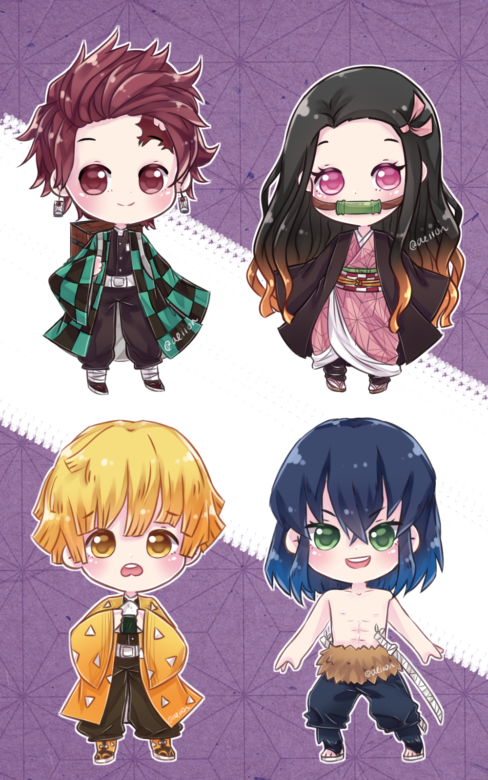 Fa Demon Slayer Chibis By Aeiion On Deviantart