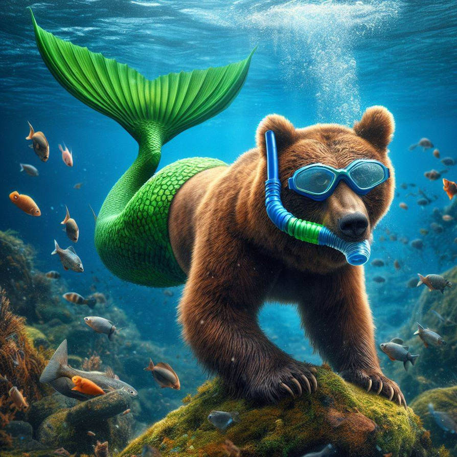 Dj Merbear Snorkeling Merbear by RandomMe98 on DeviantArt