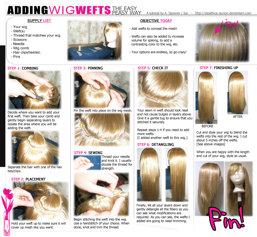 TUTORIAL: Adding Wefts to Wigs by Stealthos-Aurion on DeviantArt