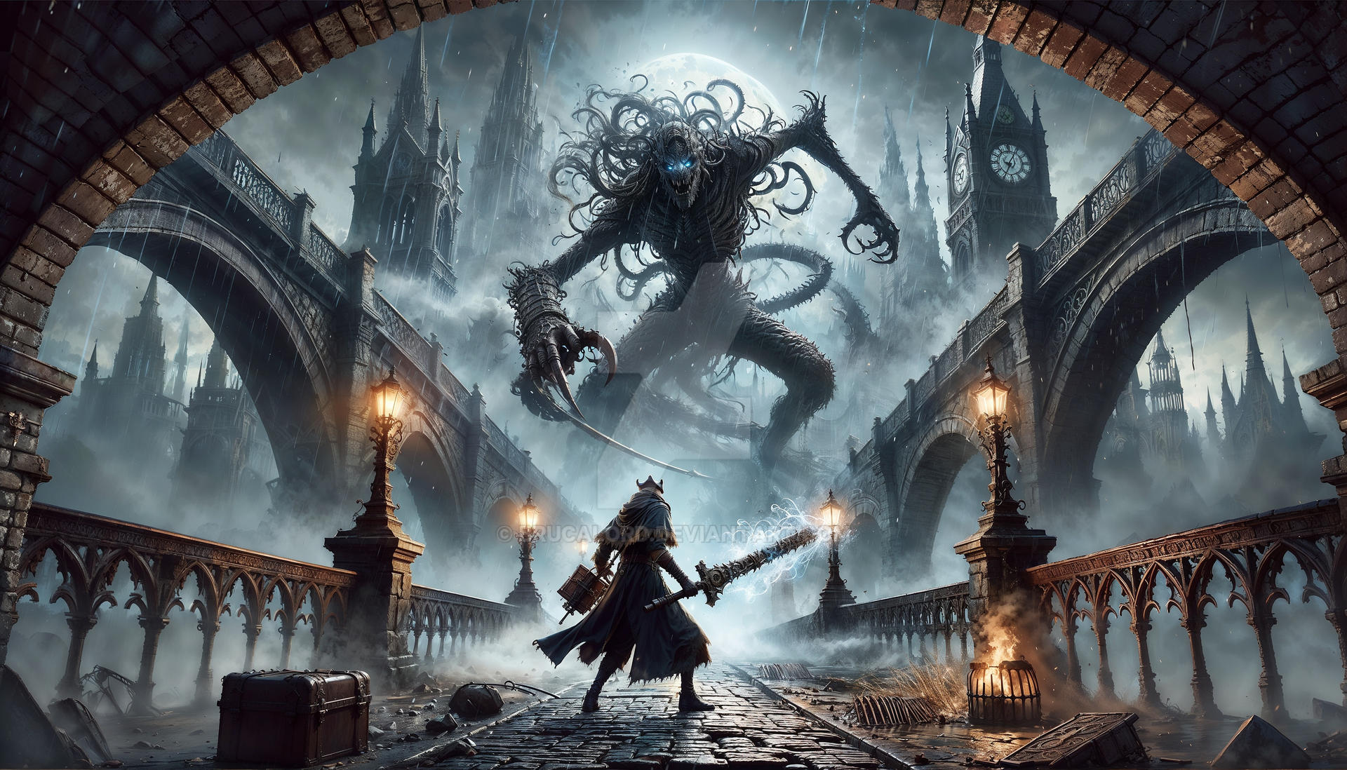 Epic Bloodborne Battle - Protagonist vs. Boss by Brucalord on DeviantArt