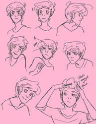 Prince Gumball Unstyled Hair Sketches