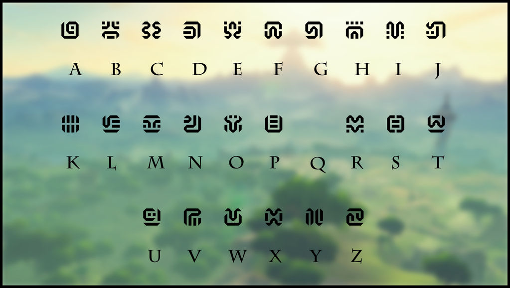 Botw Language BOTW Sheikah font by WSARAVIO on DeviantArt