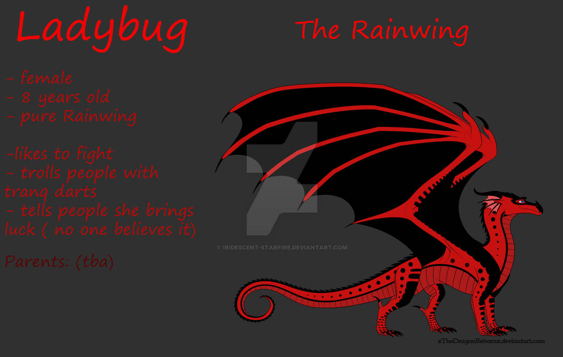 Red Rainwing (WoF OC) Ladybug the Rainwing by Iridescent-Starfire on DeviantArt