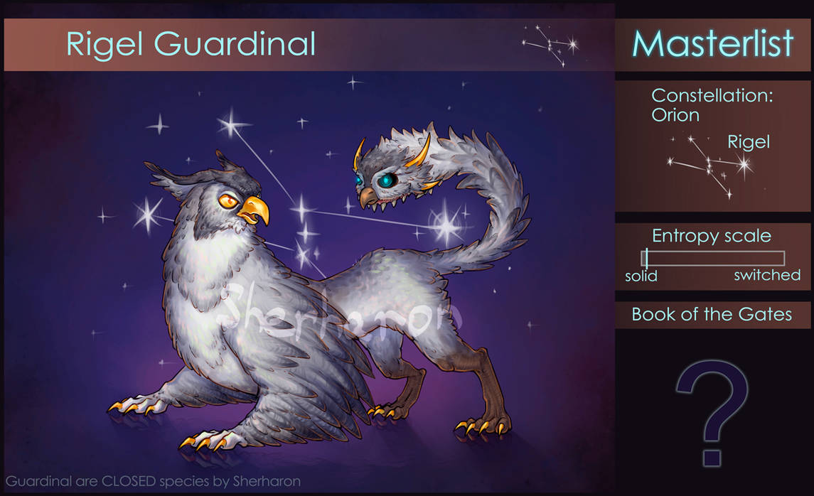Rigel Attributes Rigel Guardinal - masterlist by Sherharon on DeviantArt
