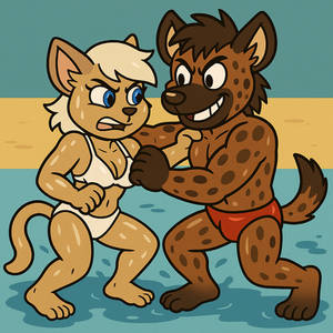 Yin vs Kyle Mixed Oil Wrestling Match